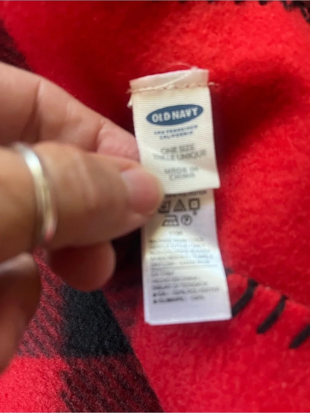 Old Navy Red and Black Buffalo Plaid Fleece Throw